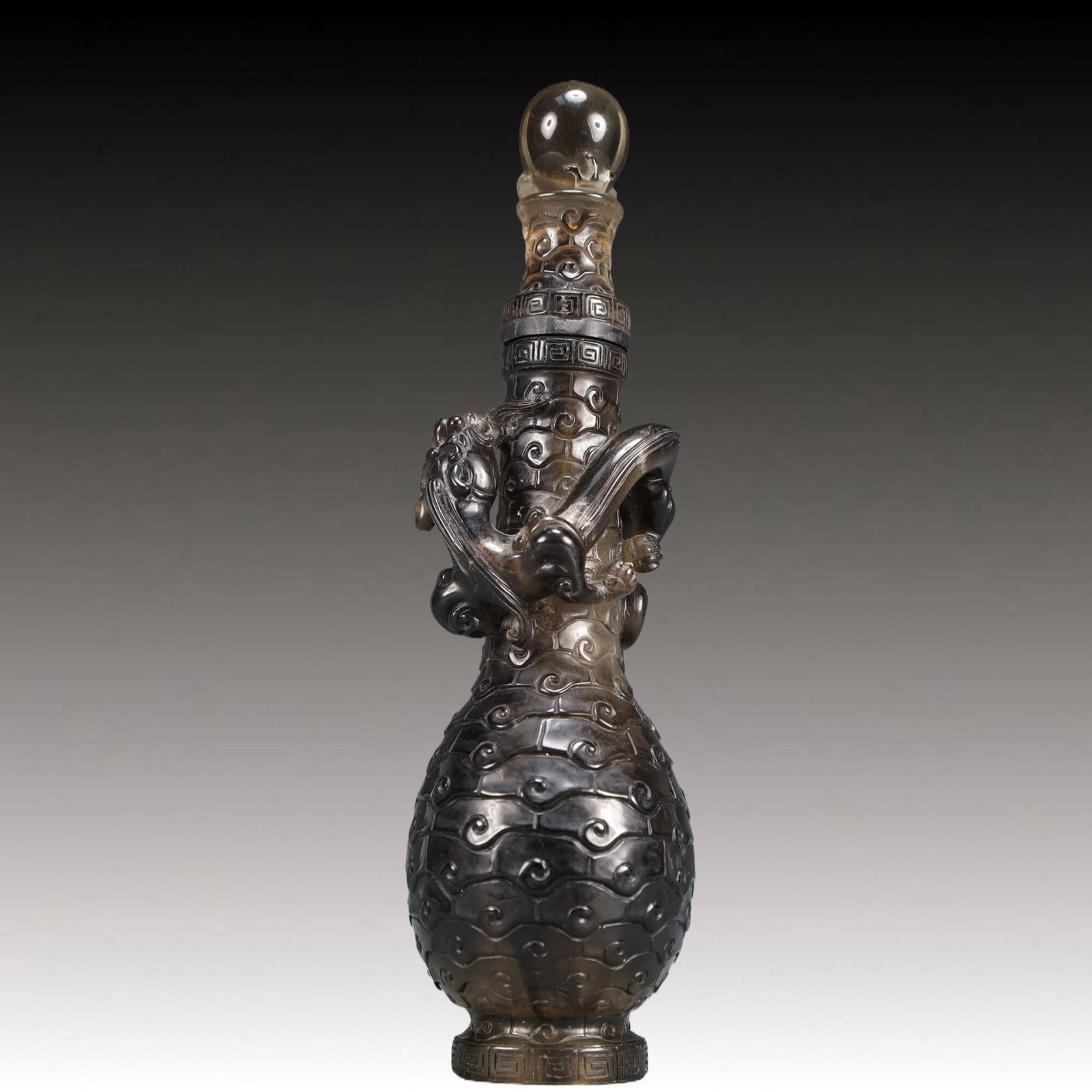 An Exquisite Crystal Auspicious Beast Pattern Vase - 6