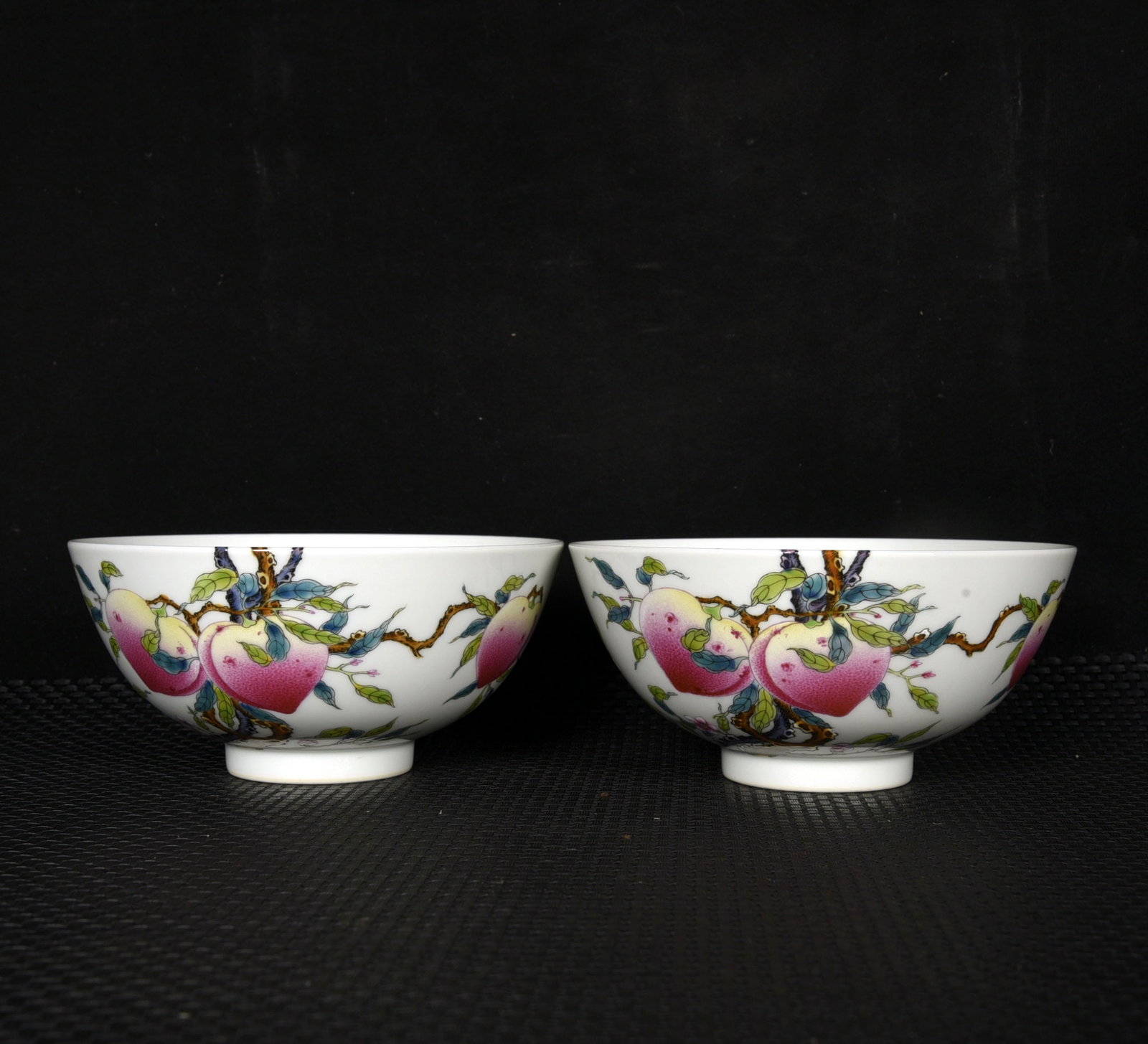 A Pair of Exquisite Enamel Bats and Peach Pattern Bowls (1 of 9)
