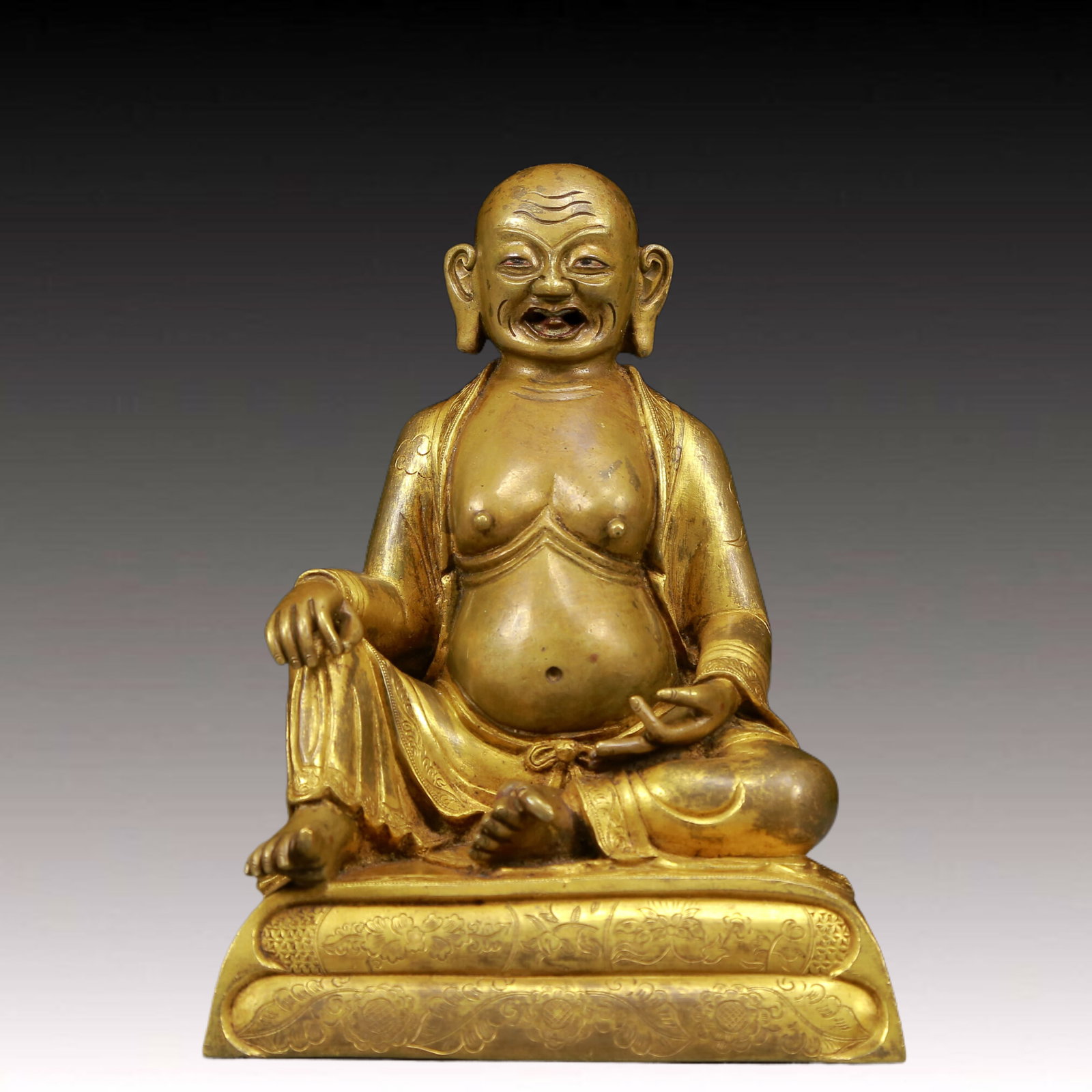 A Solemn Gilt Bronze Statue of Maitreya Buddha (1 of 10)