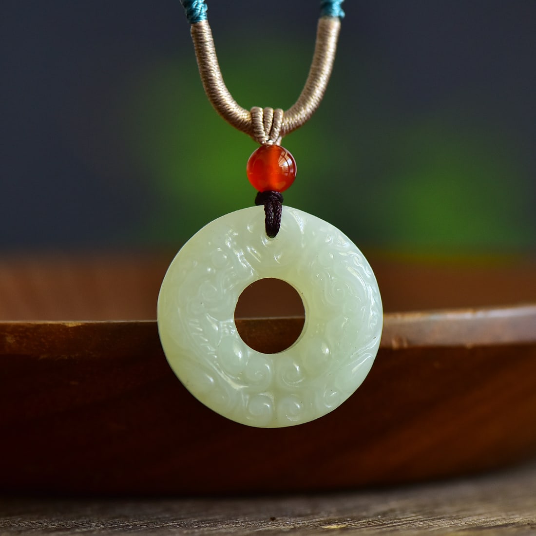 An Exquisite Greenish Jade Auspicious Beast Pendant: An Exquisite Greenish Jade Auspicious Beast Pendant,Size:28mmx28mmx8mm 