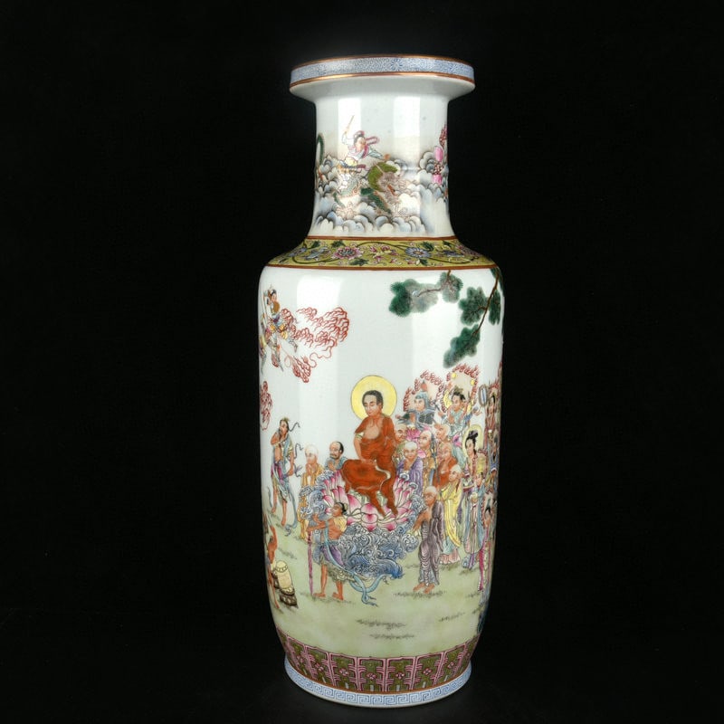 A Huge Enamel Painted Gold Figure and Story Pattern Vase (1 of 9)