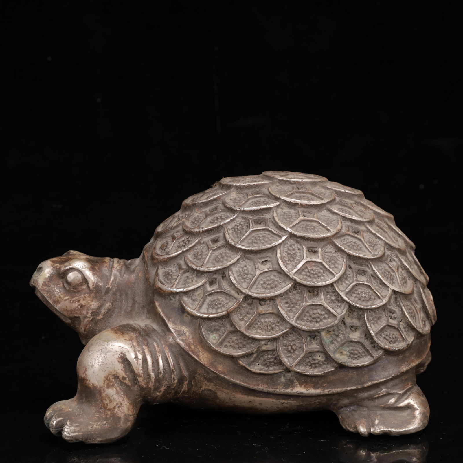 An Exquisite Silver Turtle Ornament - 8