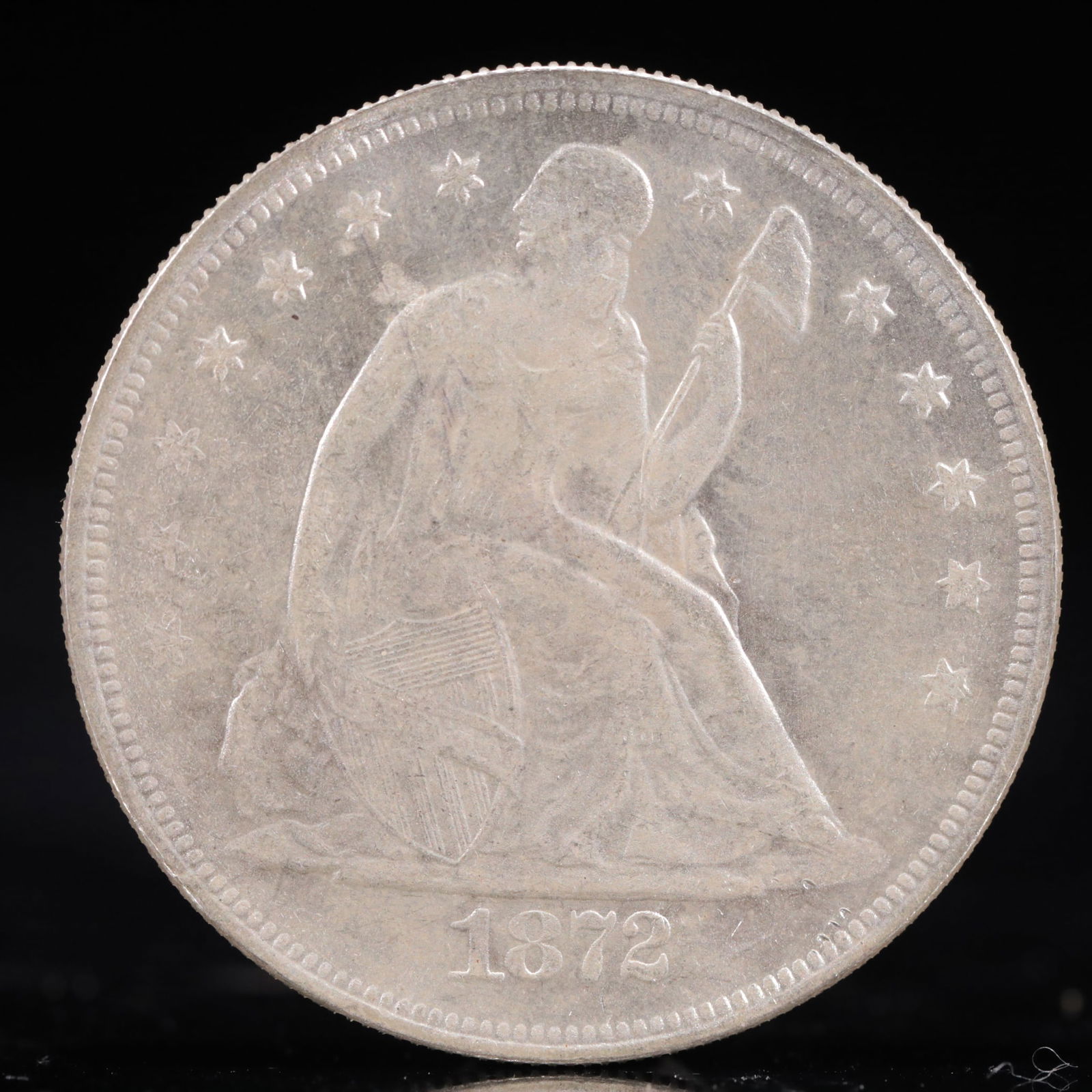USA One Dollar 1872 Coin: American coin. IN GOD WE TRUST / LIBERTY / 1872 / UNITED STATES OF AMERICA / ONE DOL. Weight:26.9g.