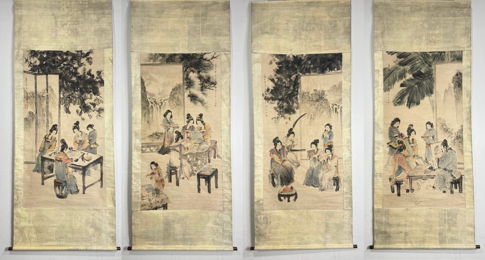 A Set of Chinese Vertical Scroll Ink Painting of Figure and Story on Paper (1 of 16)