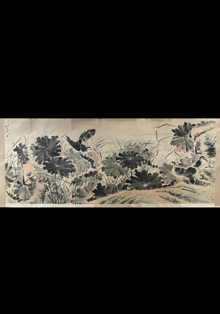 A Chinese Ink Painting of Flower and Bird on Paper (1 of 9)