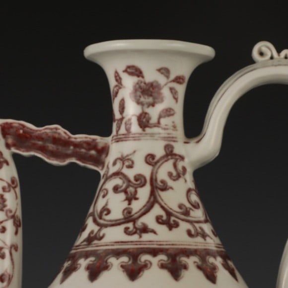 A Rare Underglaze-Red Lotus Pattern Ewer - 4