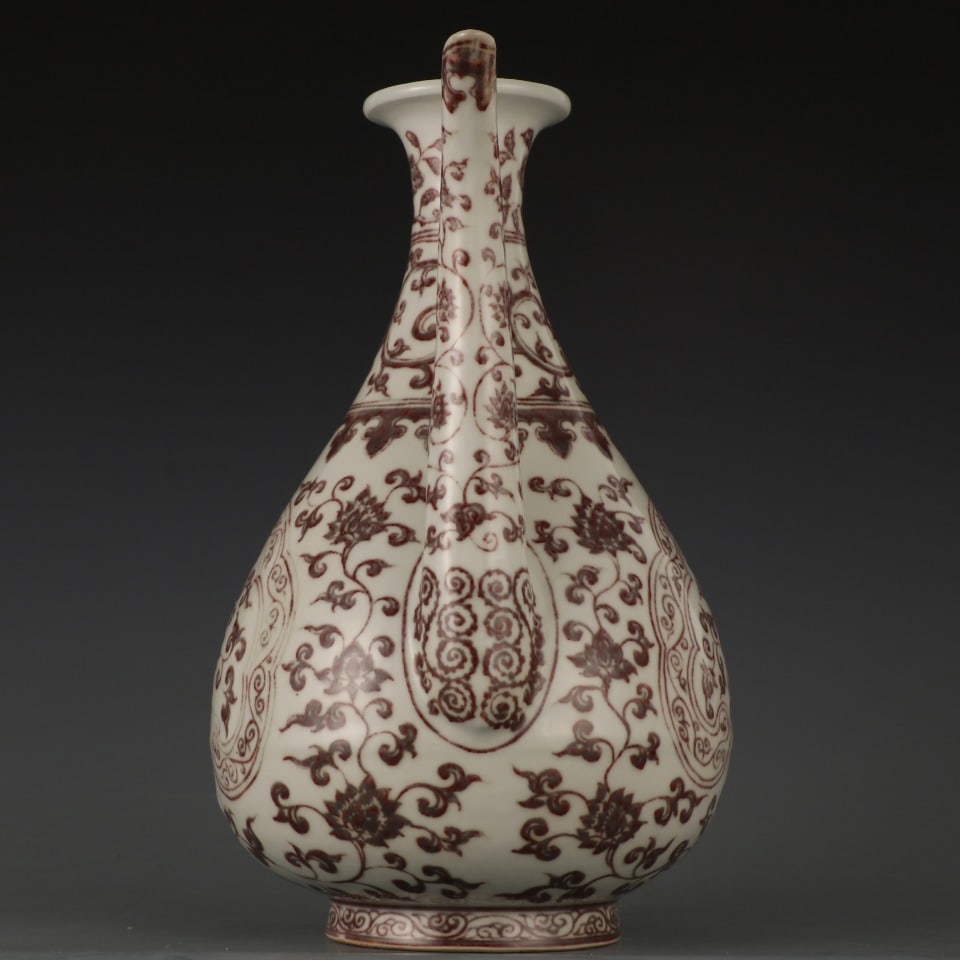 A Rare Underglaze-Red Lotus Pattern Ewer - 5