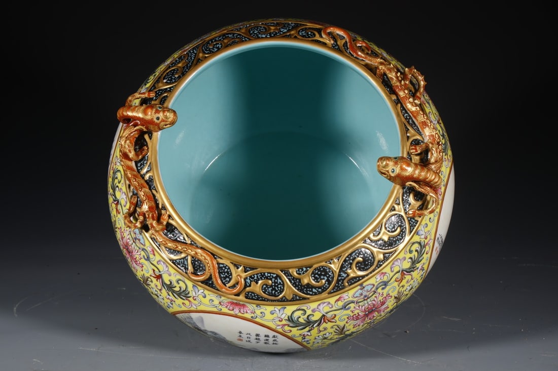 An Exquisite Enamel Landscape Pattern Vat - 7