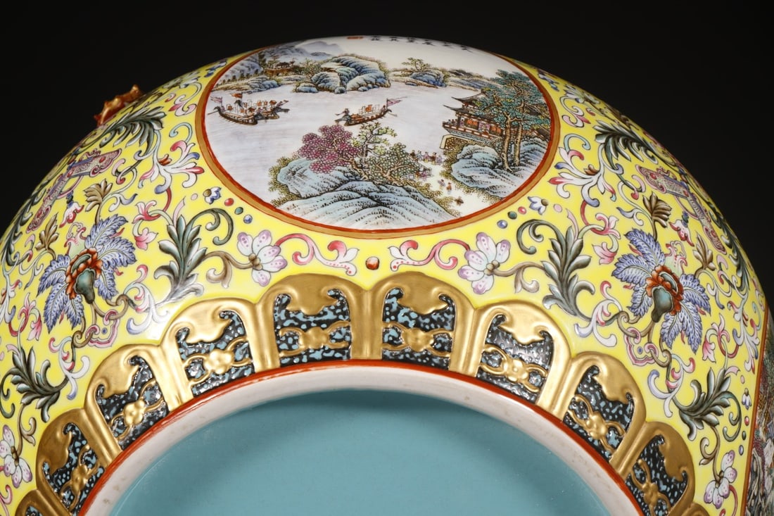 An Exquisite Enamel Landscape Pattern Vat - 9