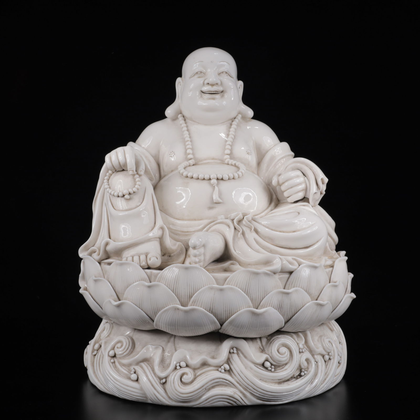 An Exquisite Blance-De-Chine Statue of Maitreya Buddha (1 of 12)