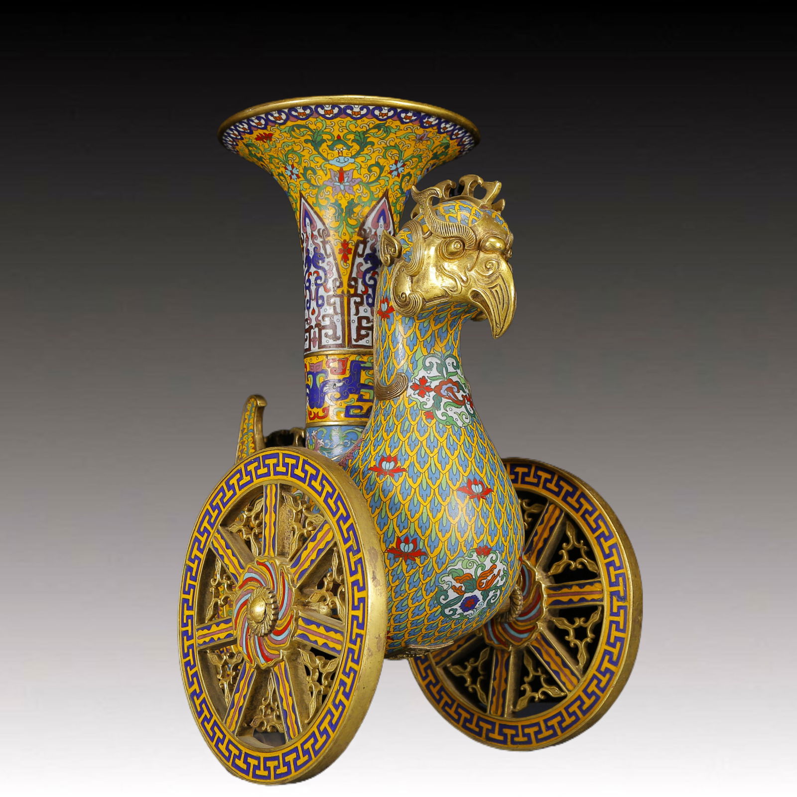 A Huge Cloisonne Phoenix Pattern Vase - 4