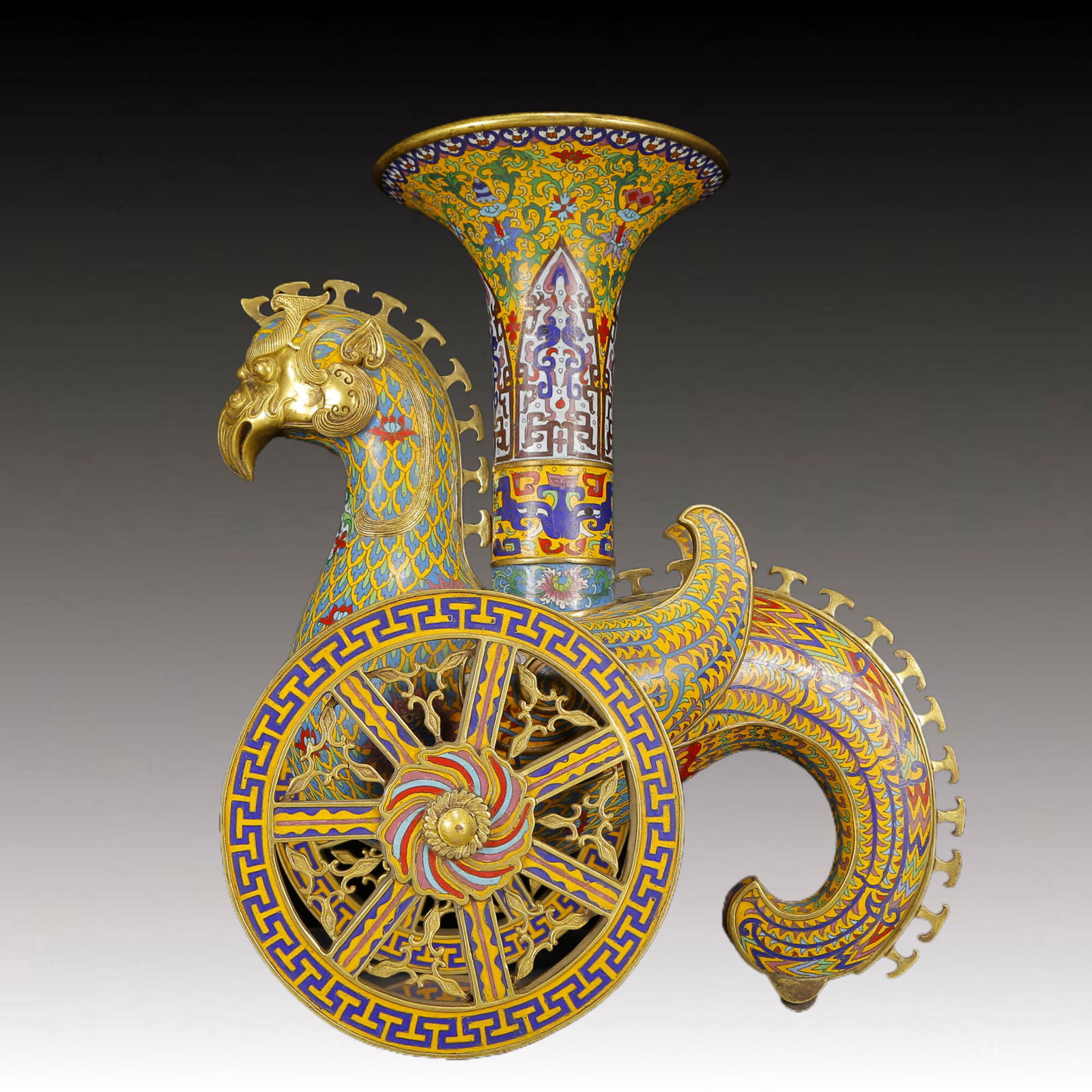 A Huge Cloisonne Phoenix Pattern Vase - 7