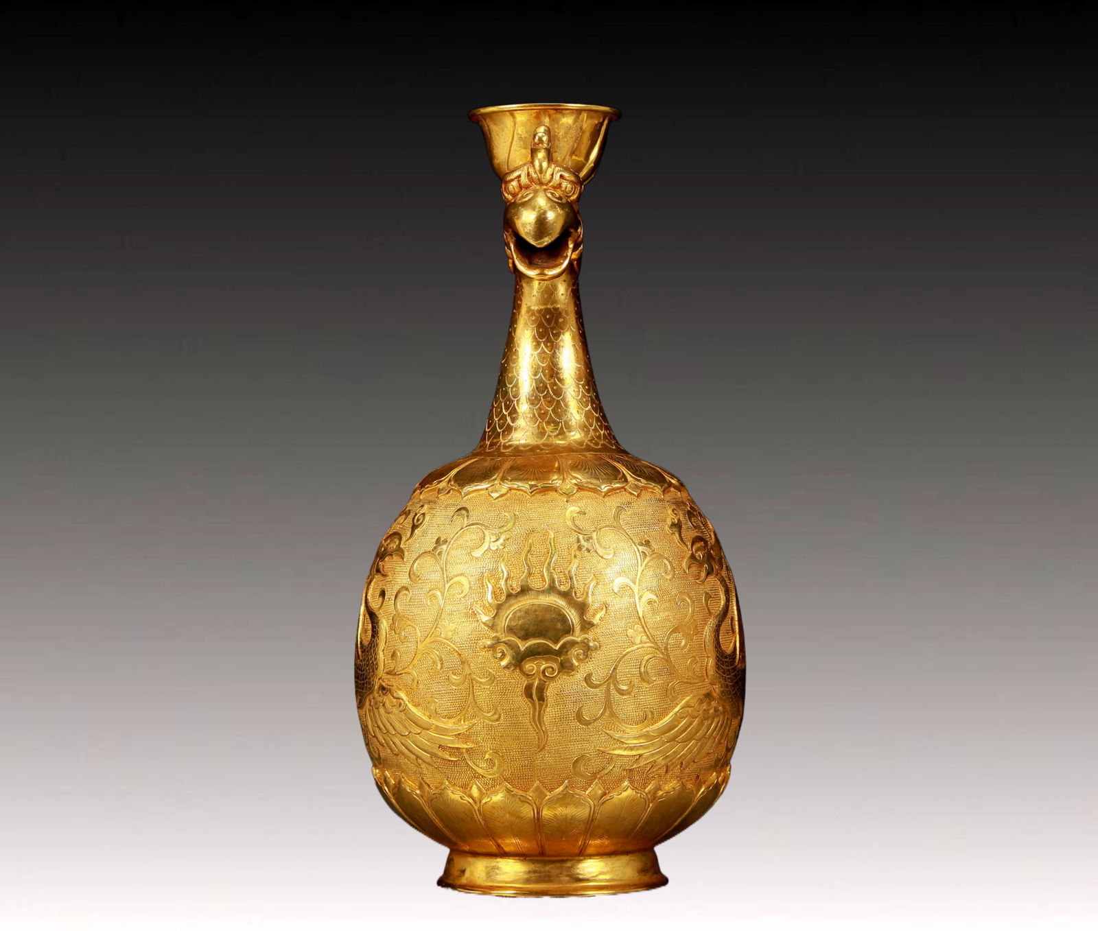 An Exquisite Gilt Bronze Phoenix Pattern Ewer - 5