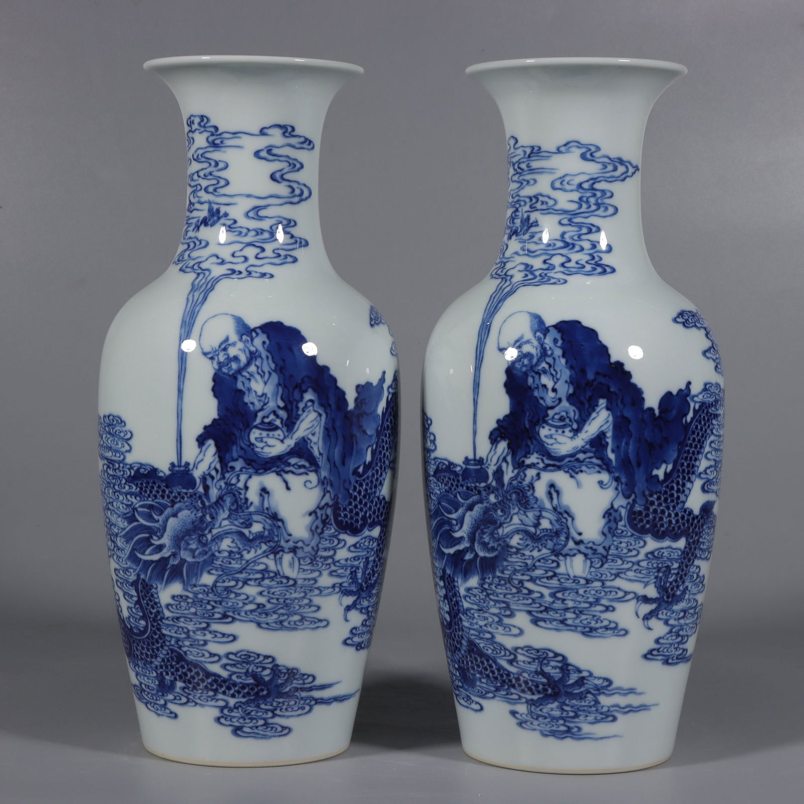 A Pair of Exquisite Blue and White Character and Story Pattern Vases (1 of 9)