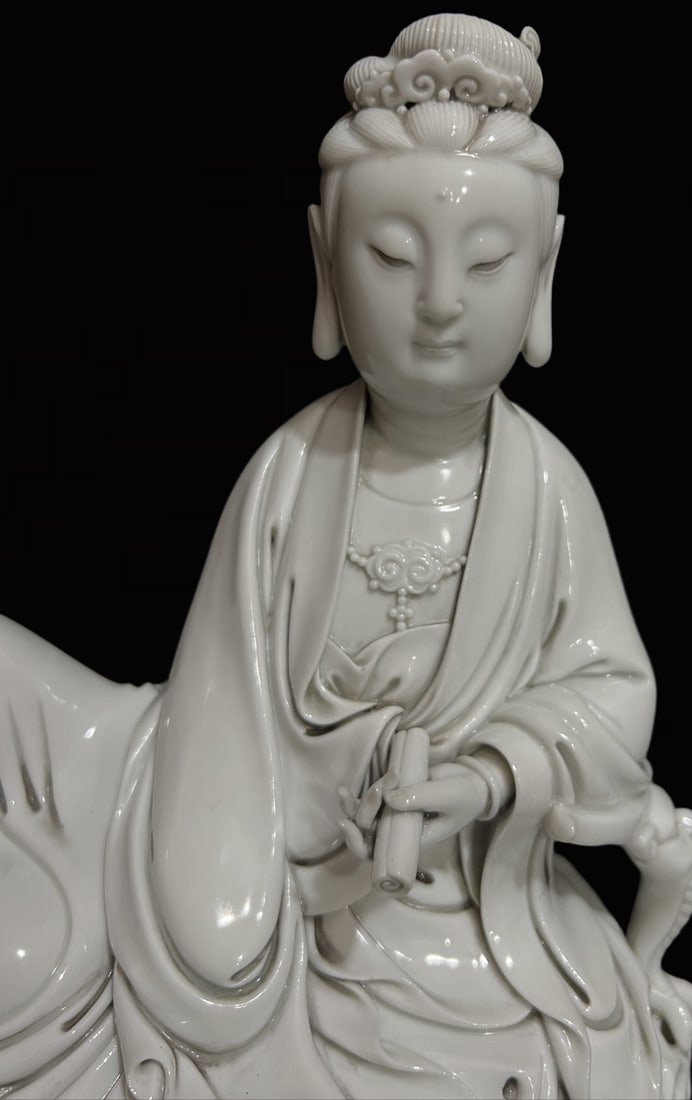 A Solemn Blance-De-Chine Statue of Avalokitesvara (1 of 7)