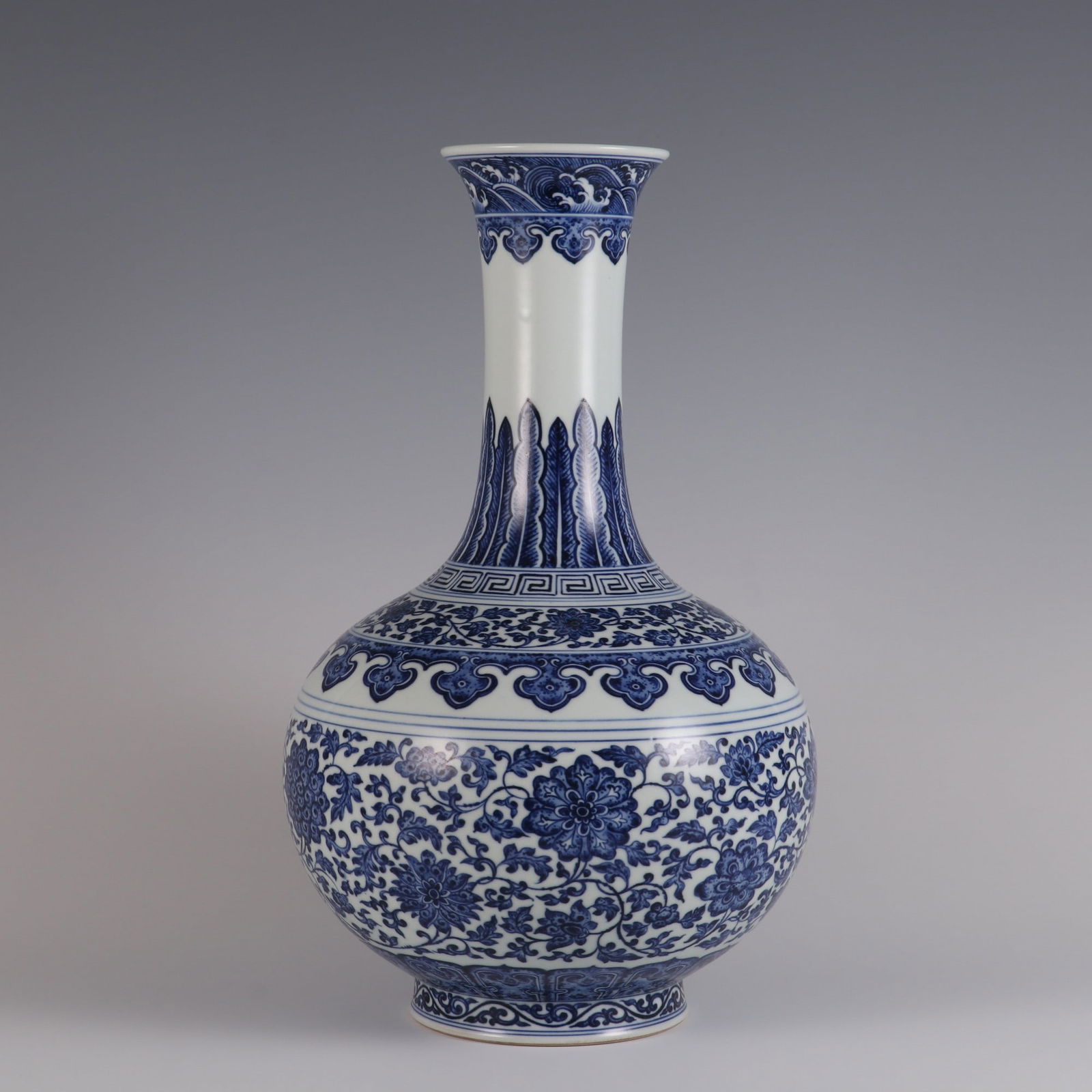 An Exquisite Blue and White Lotus Pattern Vase (1 of 9)