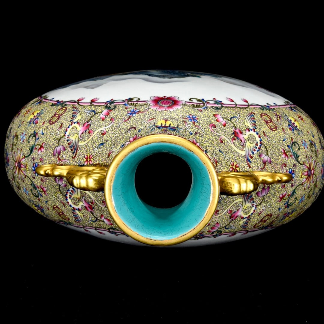 A Huge Enamel Landscape Pattern Double-Ears Vase - 8