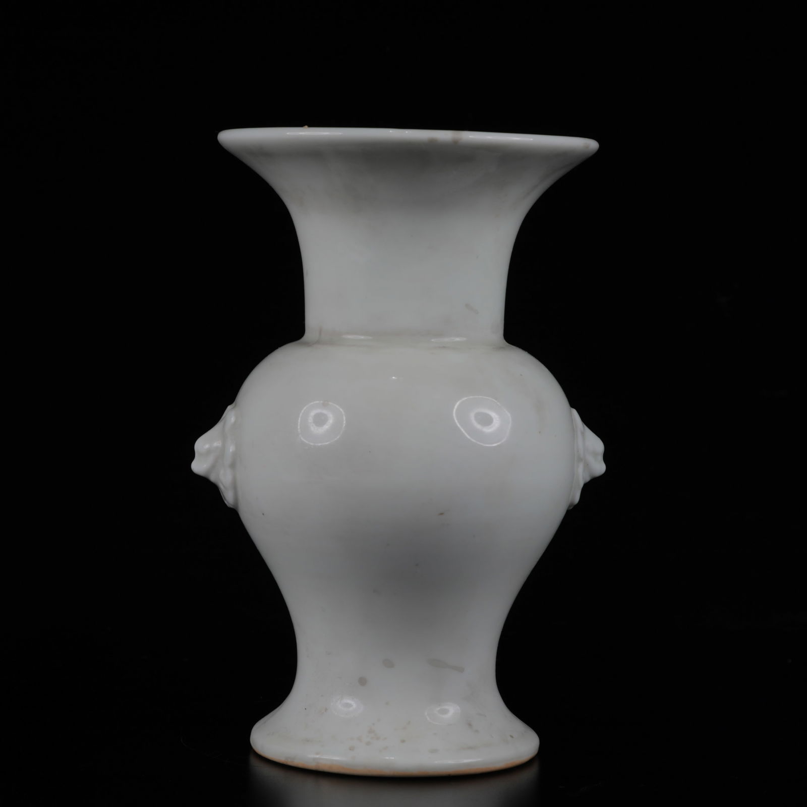 An Exquisite Blance-De-Chine Flower Pattern Beast-Ears Vase: An Exquisite Blance-De-Chine Flower Pattern Beast-Ears Vase,Qing Dynasty,China,Size:4.3inx6.7in,Weight:500g 