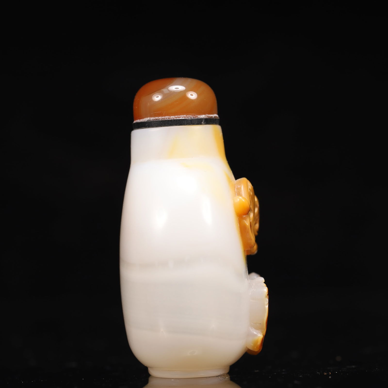 An Exquisite Agate Auspicious Beast Pattern Snuff Bottle - 4