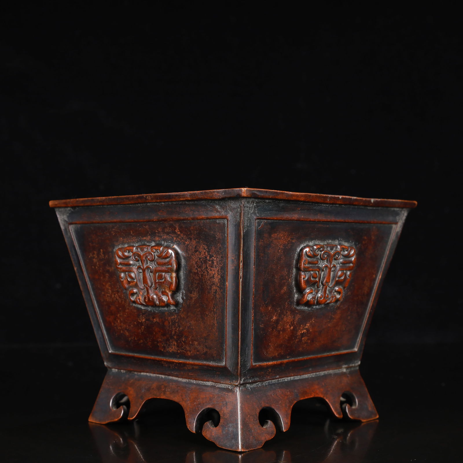 A Rare Bronze Beast-Face Pattern Censer - 2