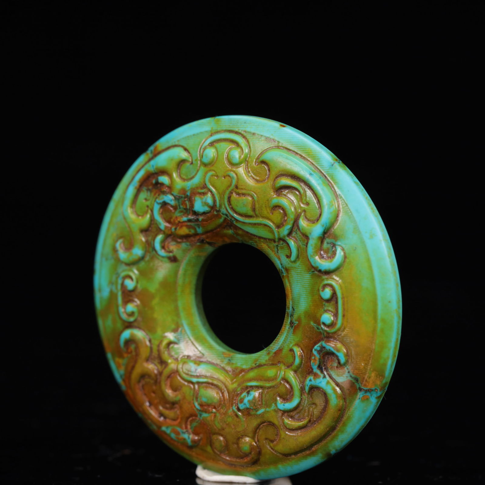 An Exquisite Turquoise Beast-Face Pattern Pendant - 2