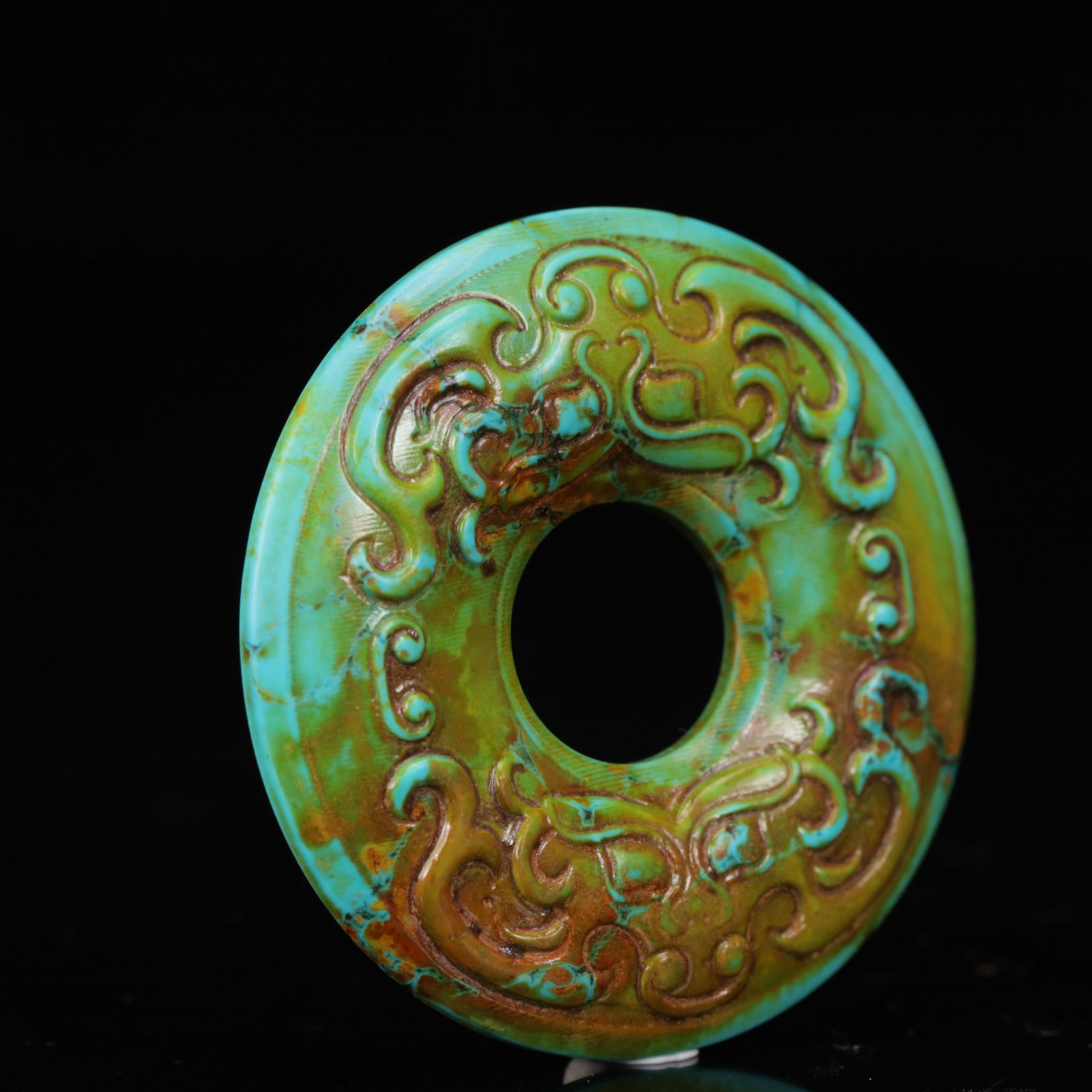 An Exquisite Turquoise Beast-Face Pattern Pendant - 3