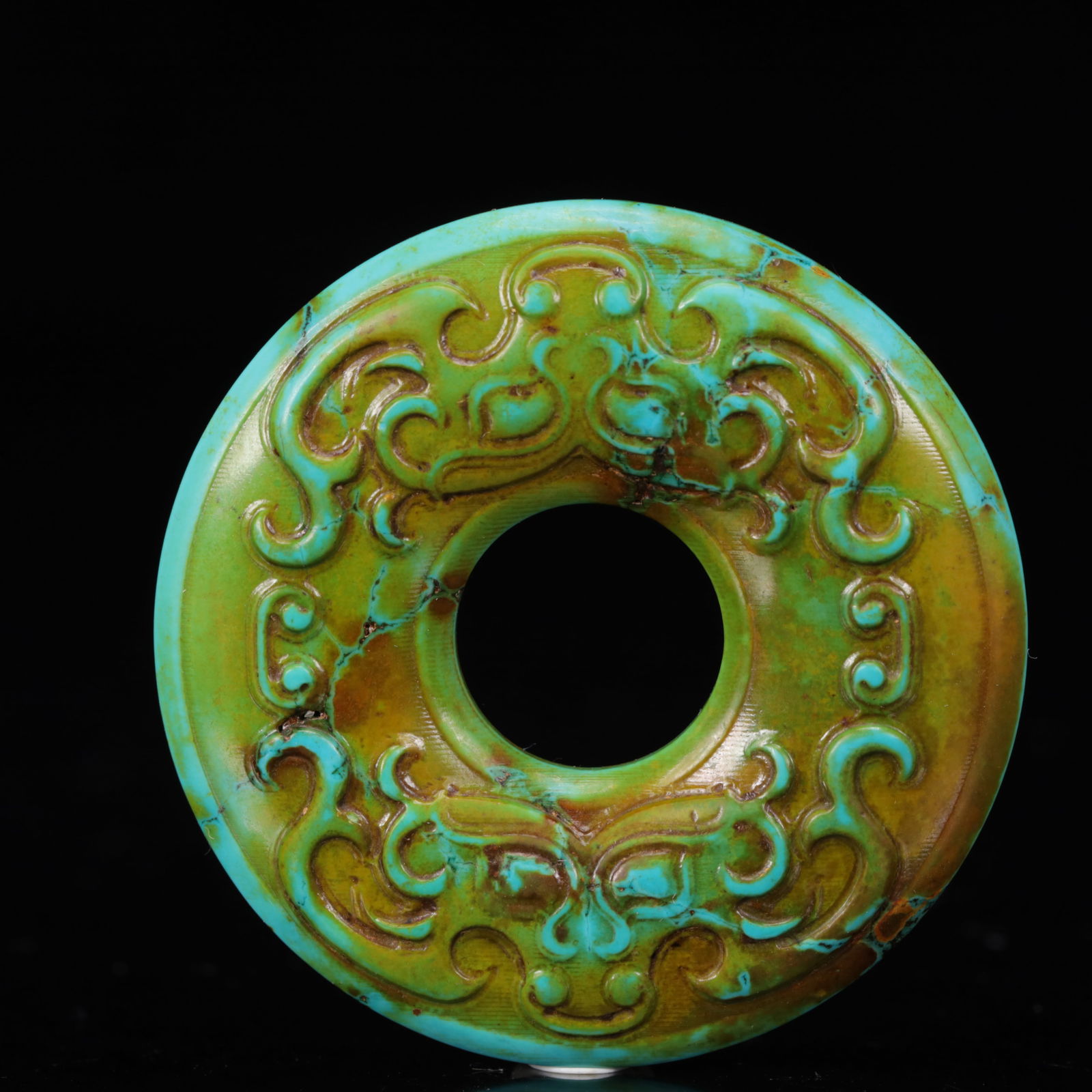 An Exquisite Turquoise Beast-Face Pattern Pendant - 4