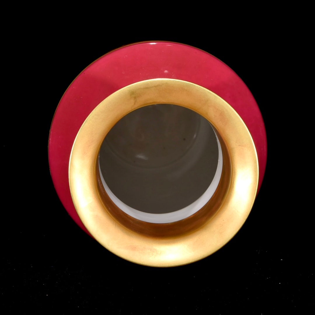 A Rare Ruby Red Glazed Auspicious Cloud and Dragon Pattern Vase - 8