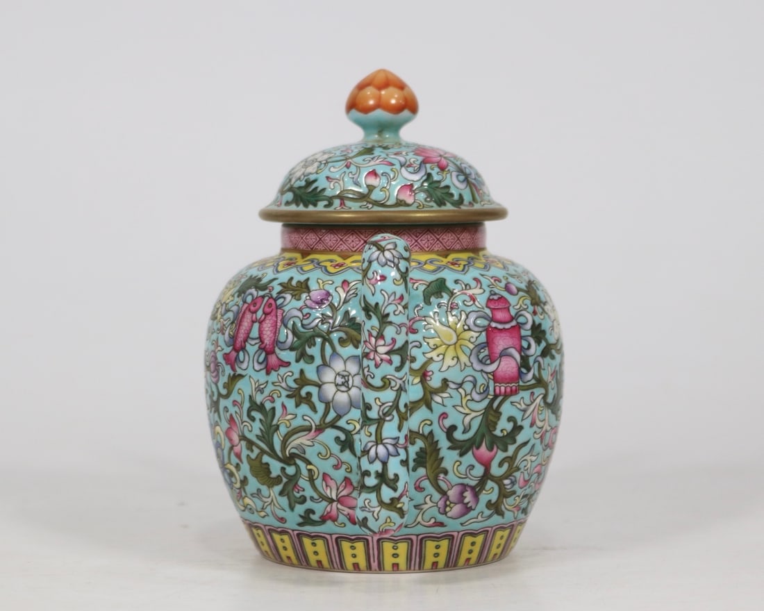 An Exquisite Turquoise Glazed Lotus Pattern Pot - 2