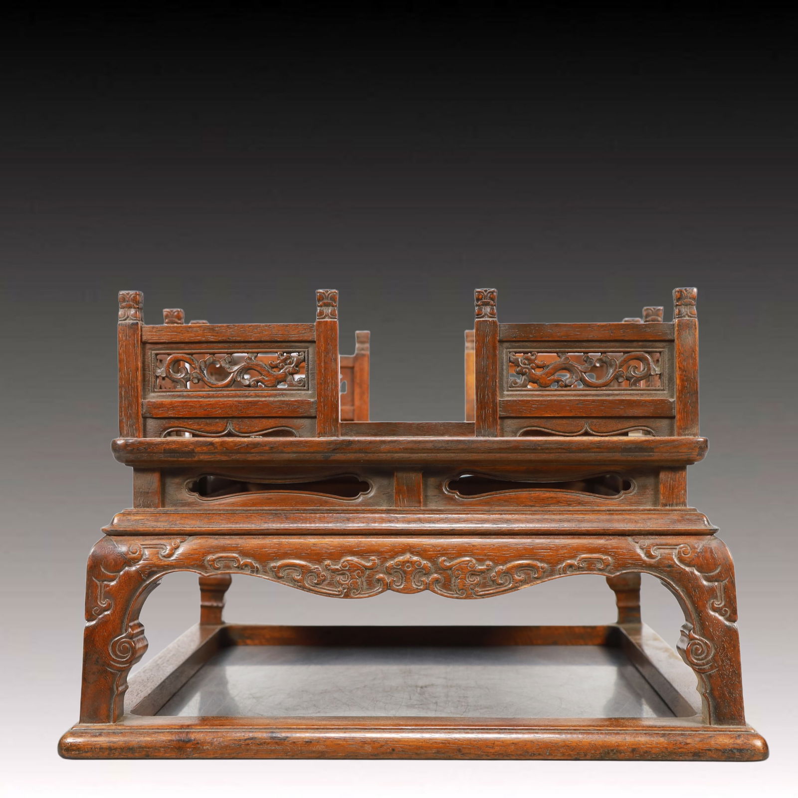 A Huge Boxwood Dragon Pattern Box - 7