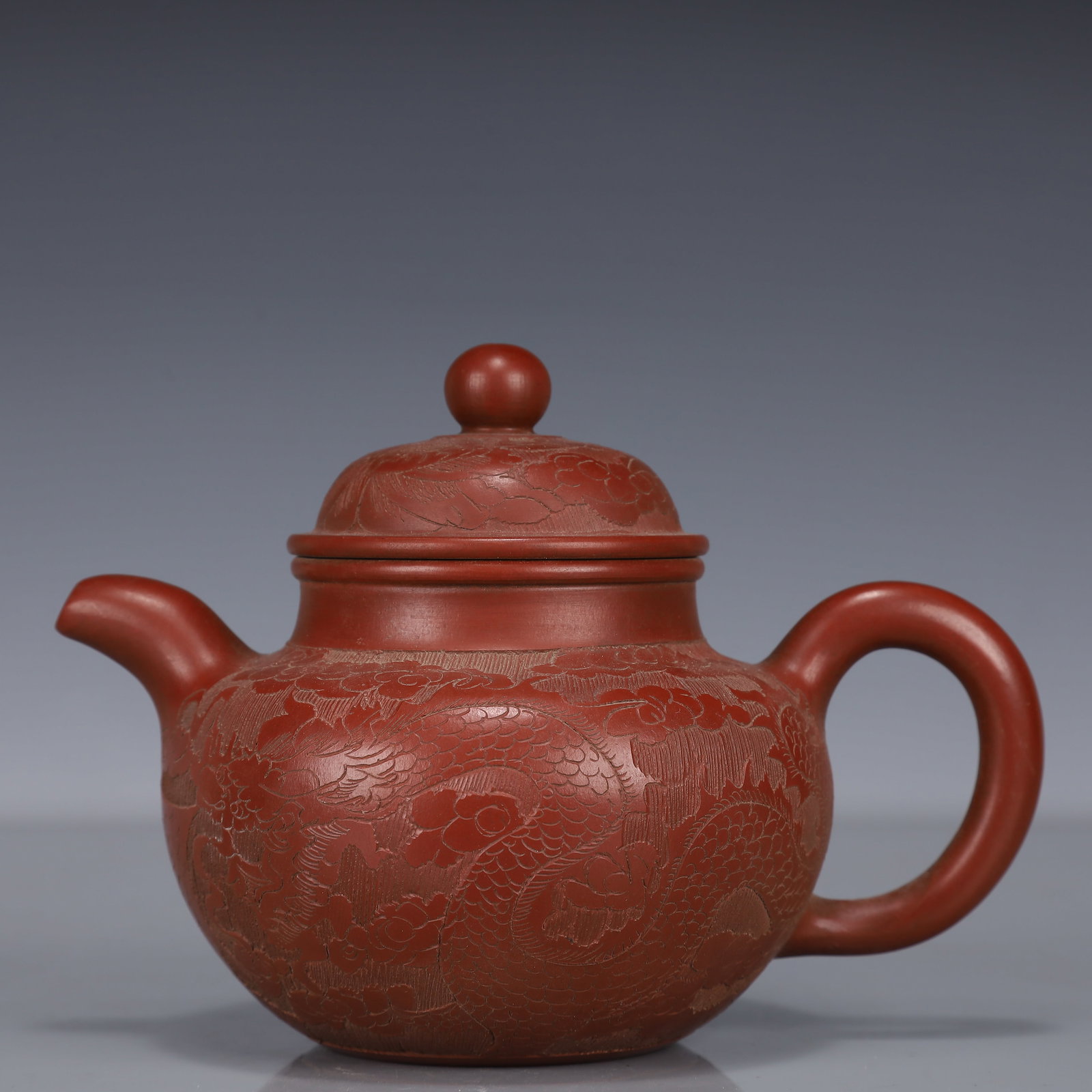 An Exquisite Purple Sands Dragon and Phoenix Pattern Teapot (1 of 10)