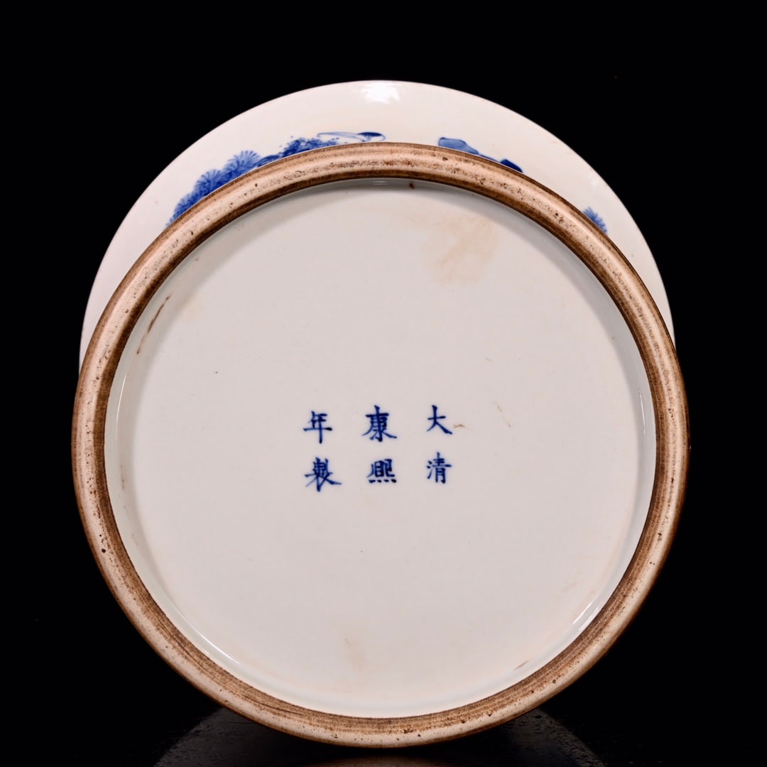 An Exquisite Blue and White Pine and Crane Pattern Pattern Brush Pot - 9
