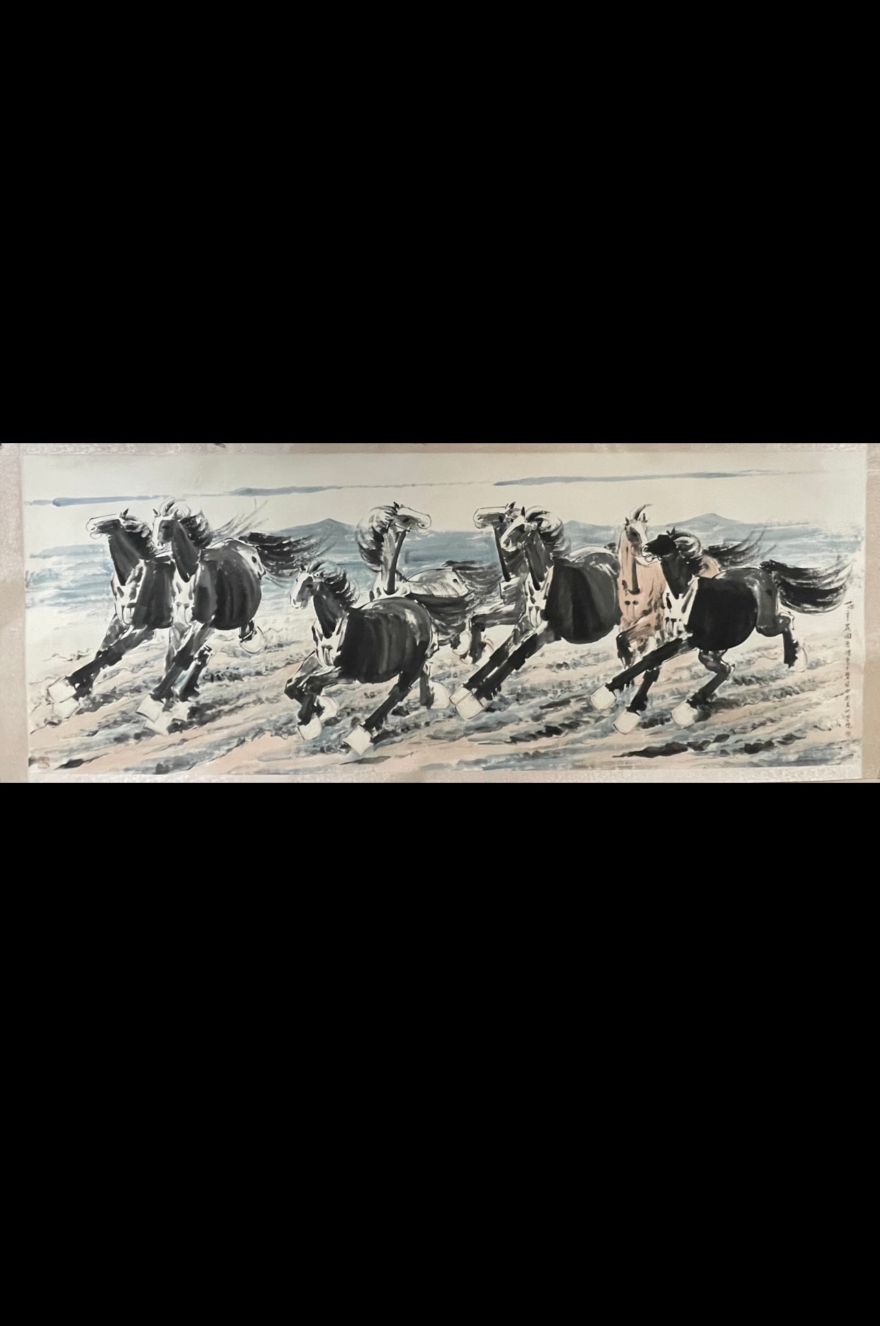A Chinese Ink Painting of Horse on Paper (1 of 9)