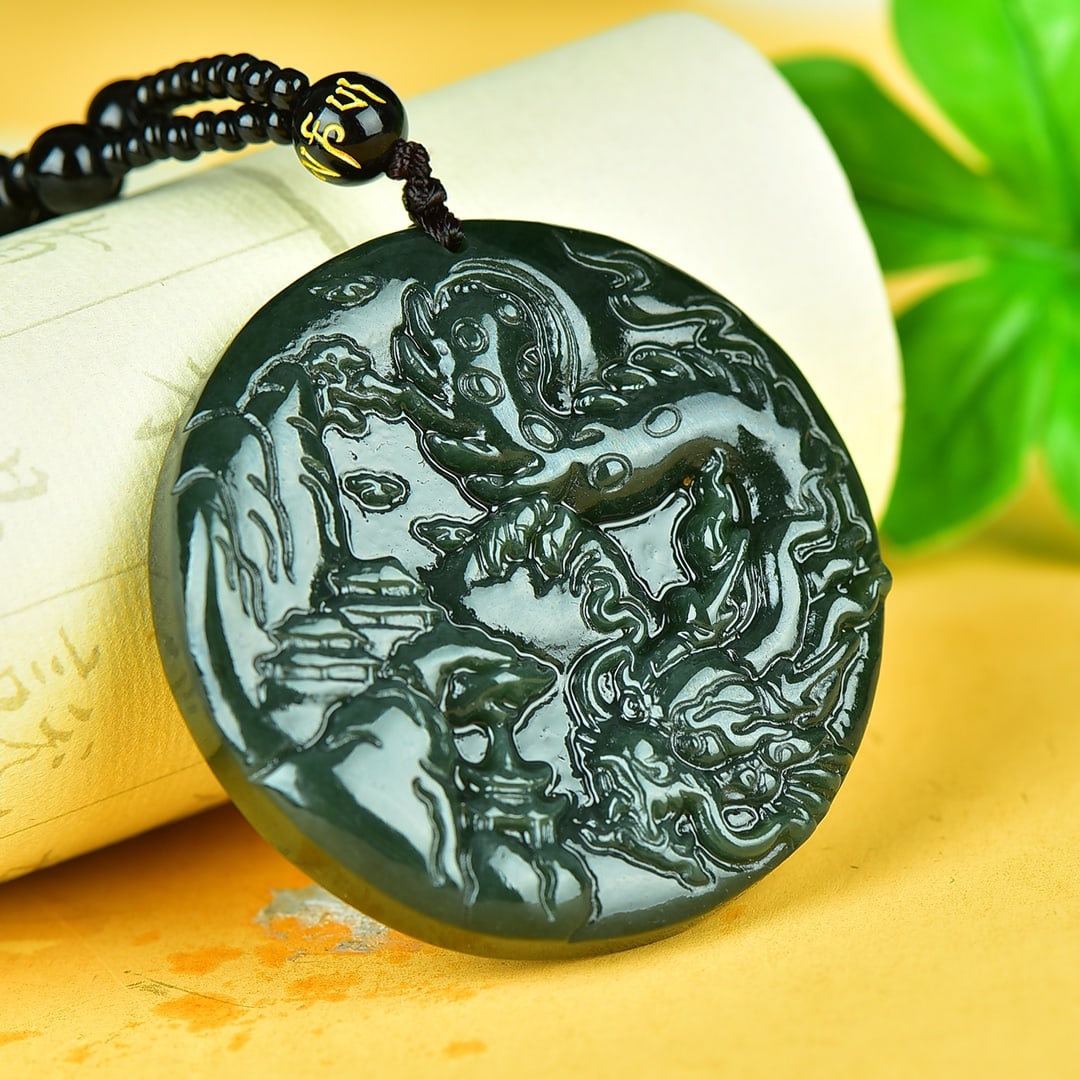An Exquisite Jasper Landscape Pattern Pendant - 3