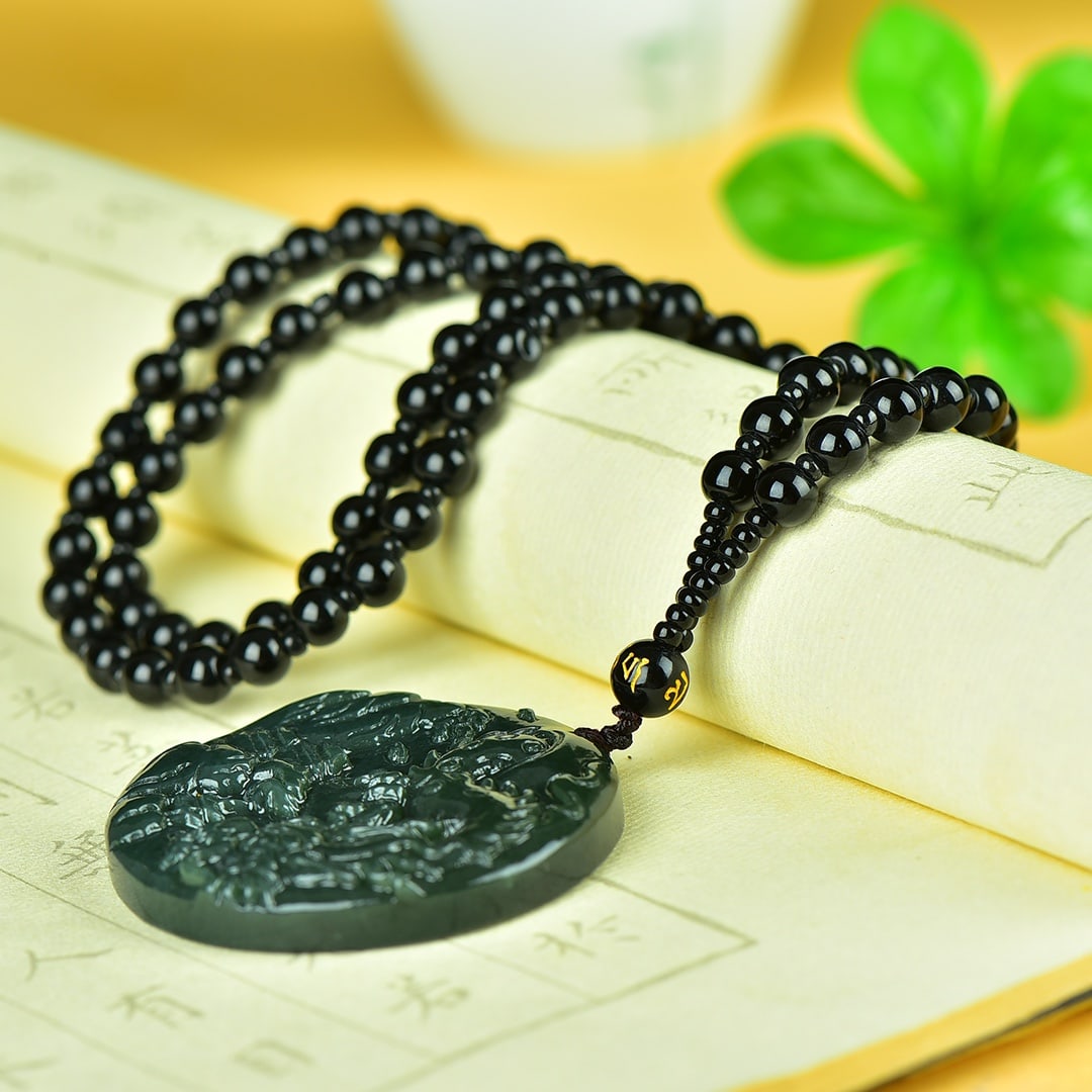 An Exquisite Jasper Landscape Pattern Pendant - 5