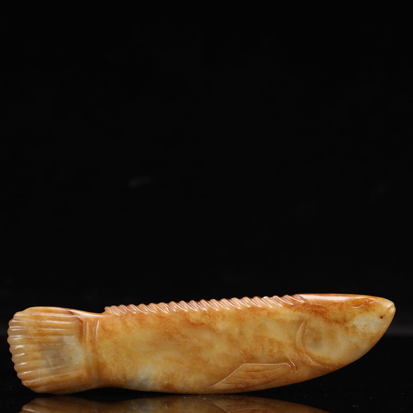 An Archaic Hongshan Culture White Jade Fish Pendant (1 of 12)