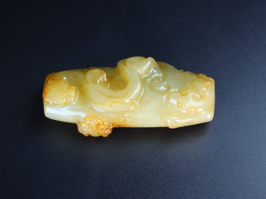 A Exquisite Hetian jade Beast-Face Pattern Ornament - 7