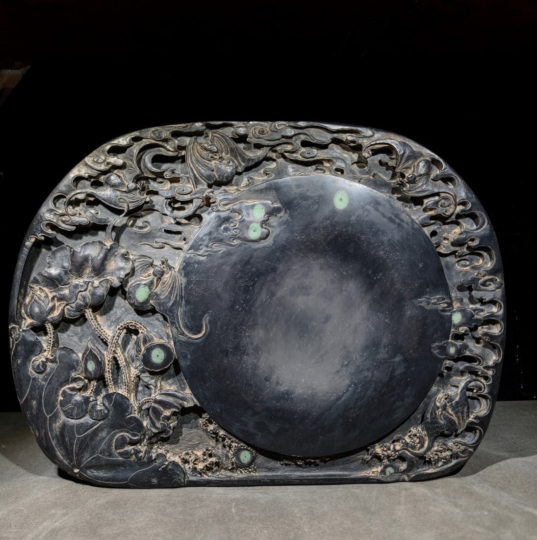 An Exquisite Auspicious Cloud Pattern Bats Pattern Inkstone - 2
