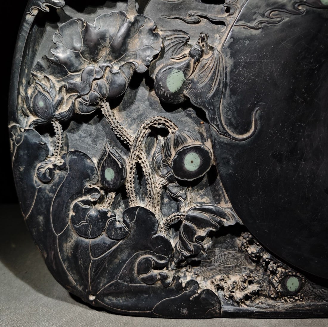 An Exquisite Auspicious Cloud Pattern Bats Pattern Inkstone - 3