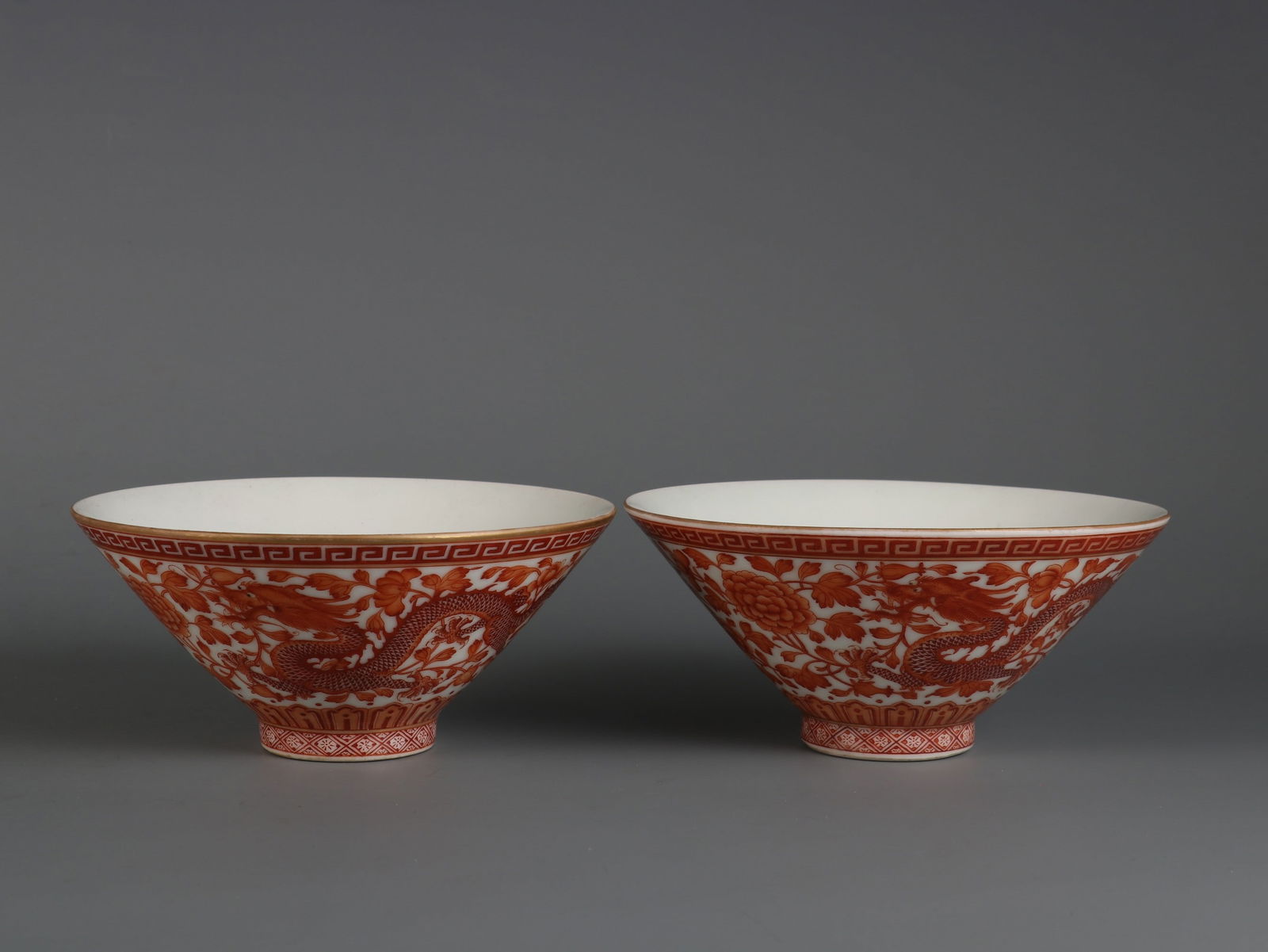 An Exquisite Iron-Red Dragon and Phoenix Pattern Lotus Pattern Bowl (1 of 10)