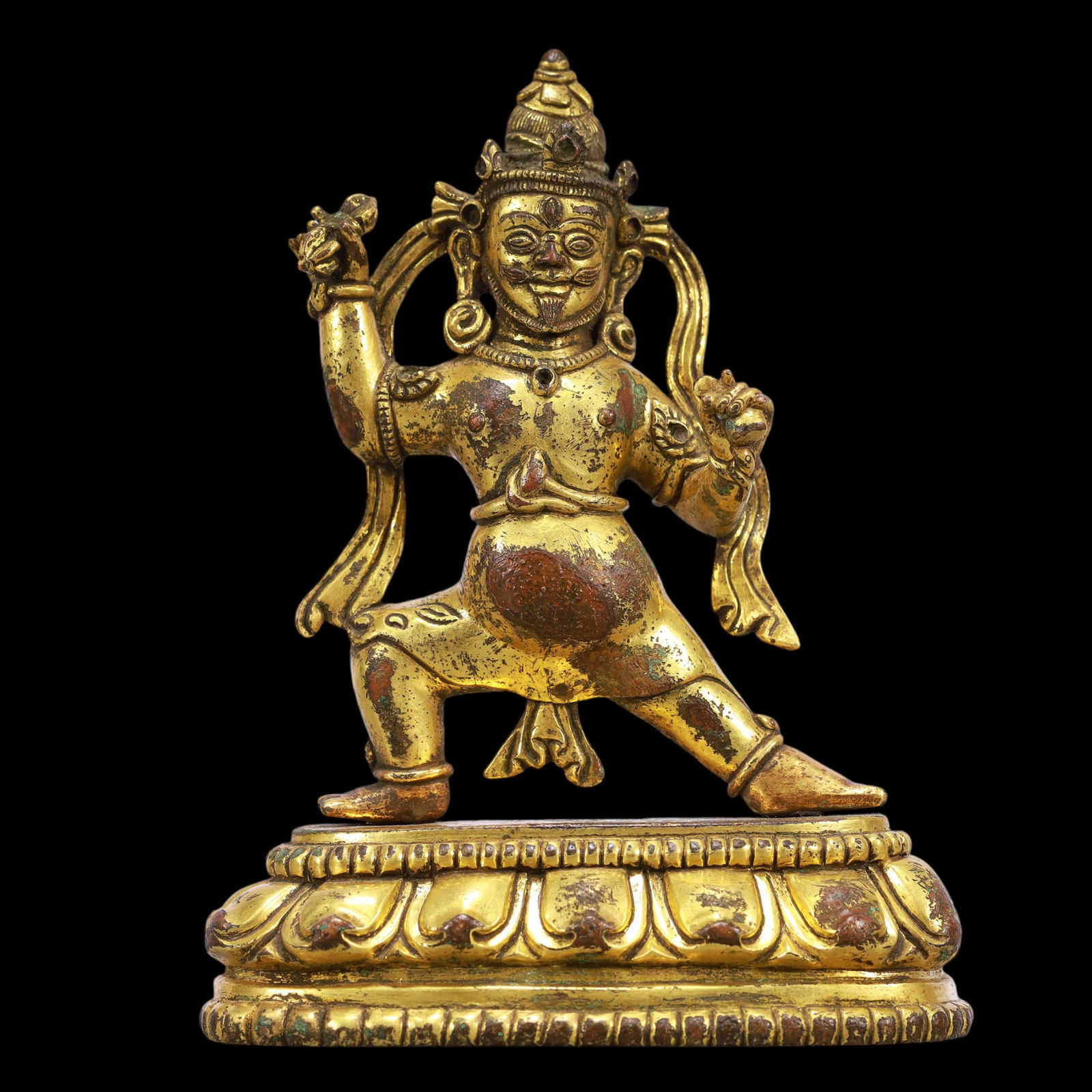 A Exquisite Gilt Bronze Statue of Vajra: A Exquisite Gilt Bronze Statue of Vajra Ming Dynasty, China Size:4.3inx2.2inx5.7in Weight:700g铜鎏金金刚佛像 中国明代