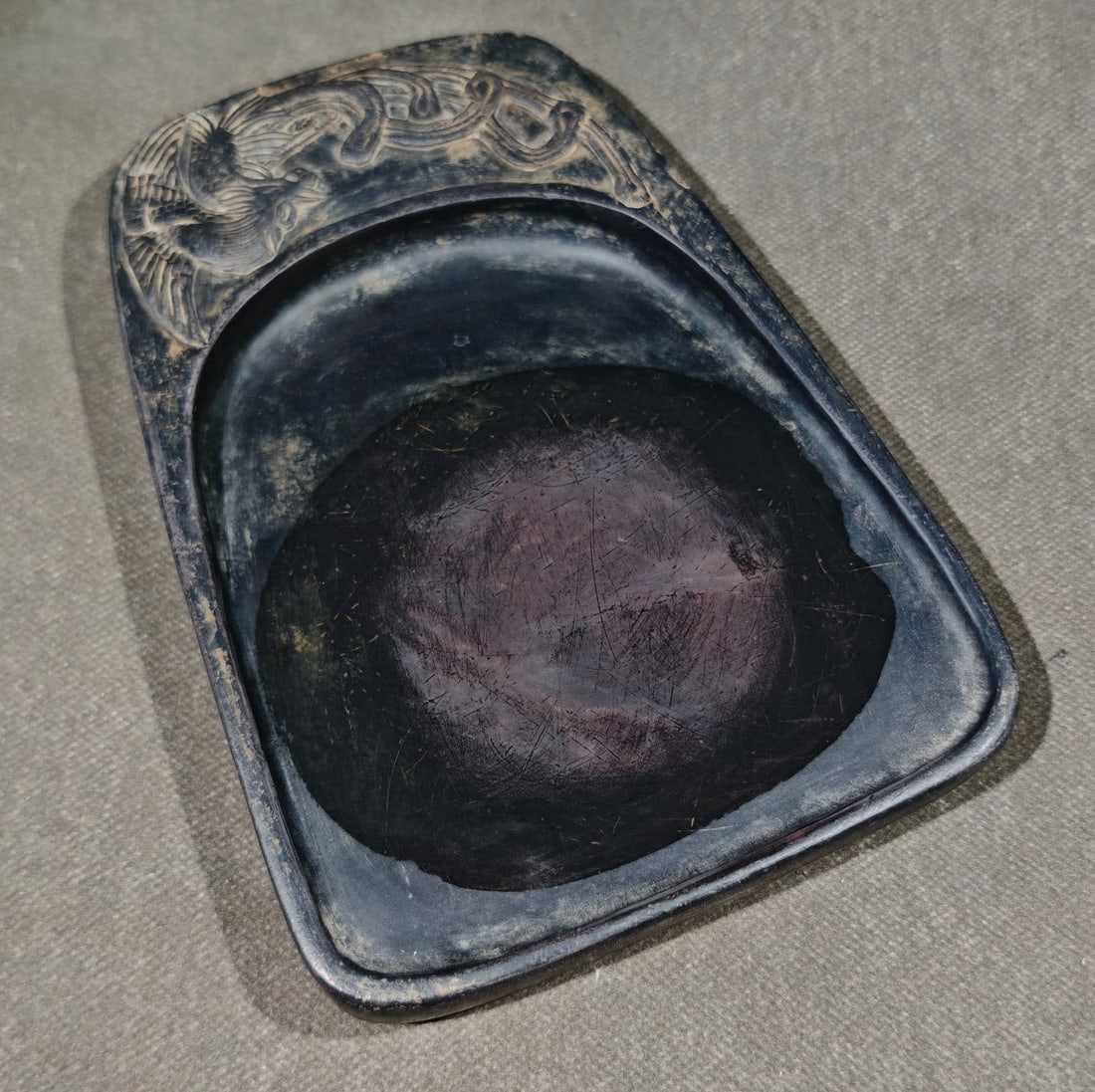 An Exquisite Phoenix Pattern with poem Inkstone - 4