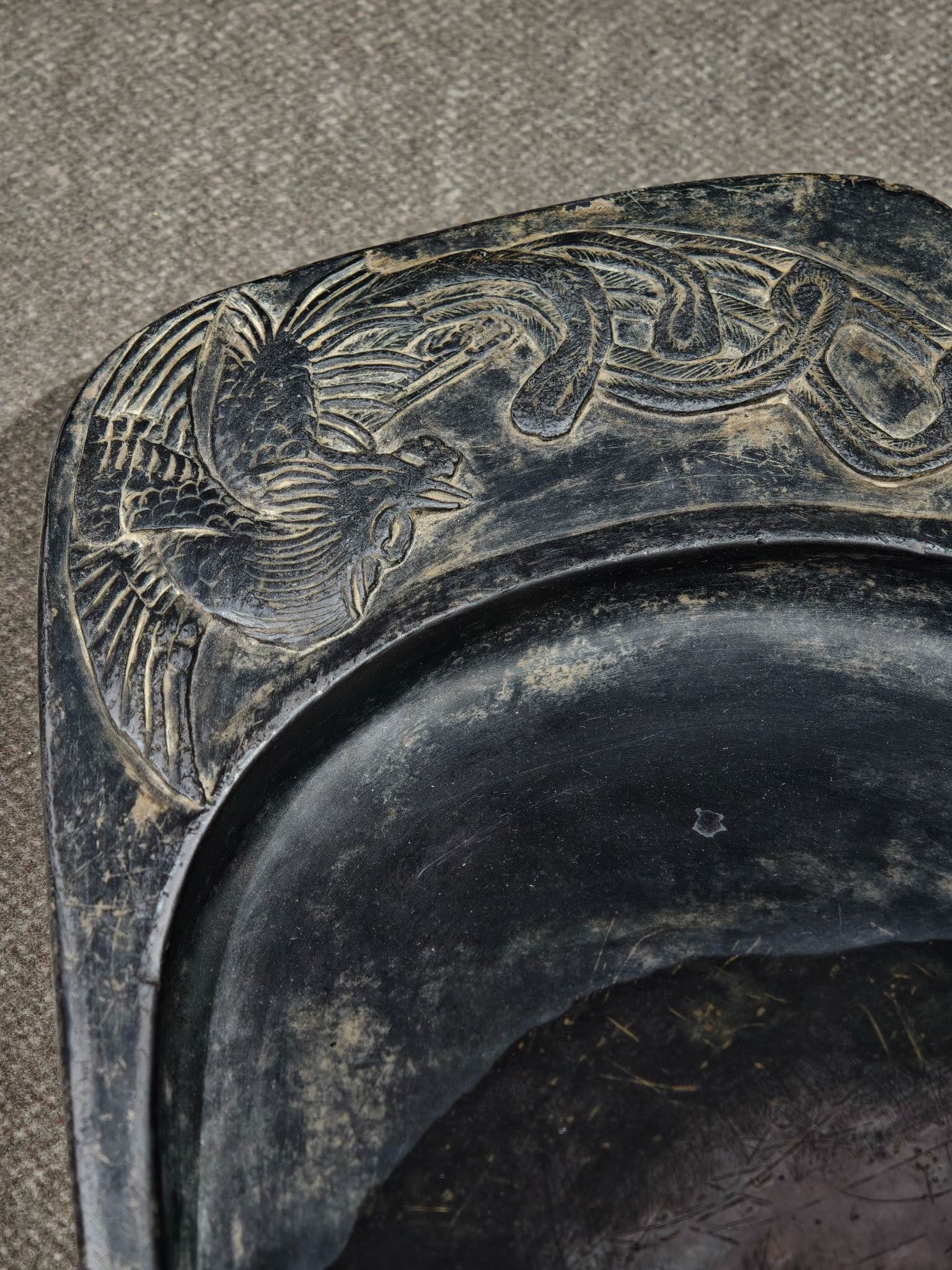 An Exquisite Phoenix Pattern with poem Inkstone - 5