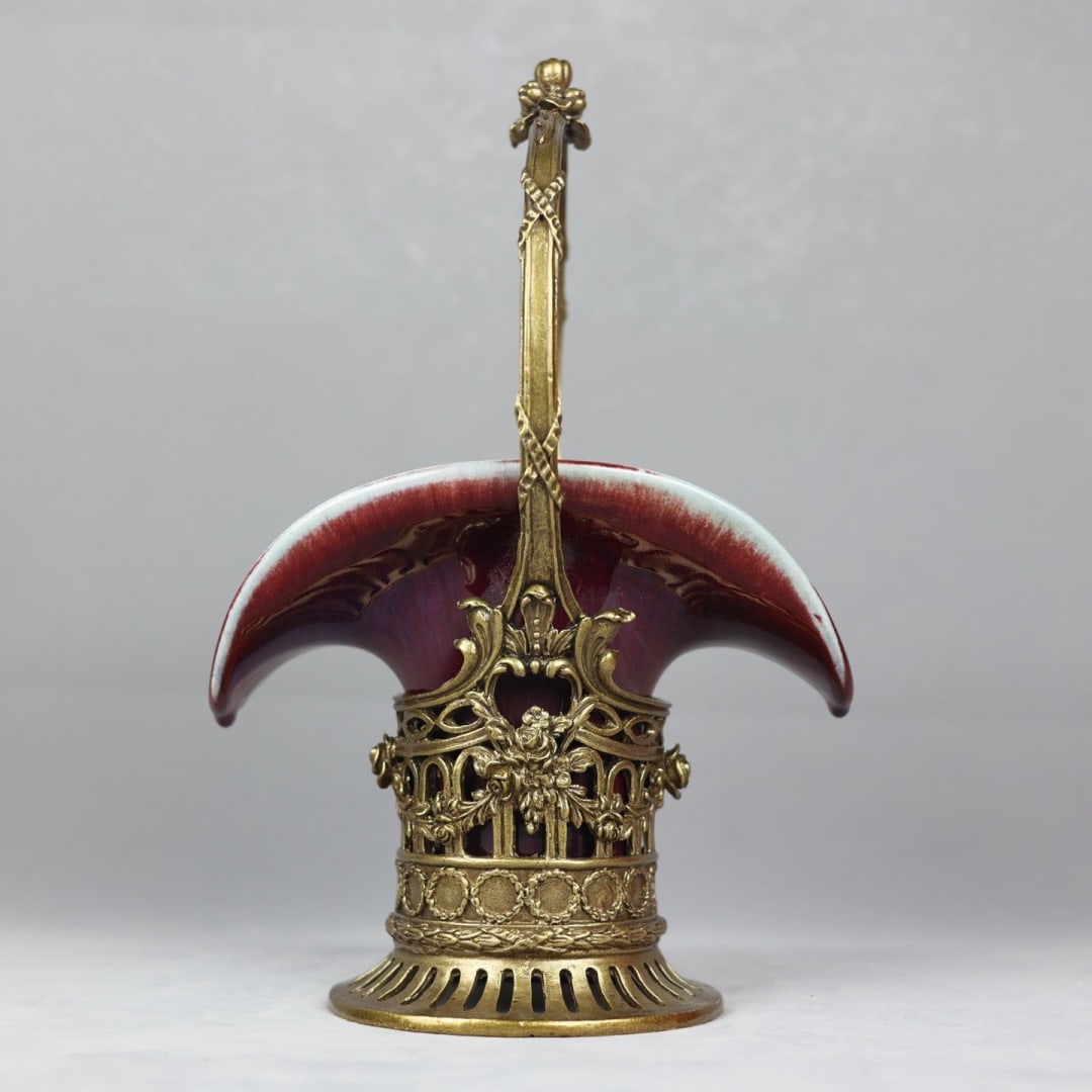 An Exquisite Flambe Glazed Inlaid Bronze Plate: An Exquisite Flambe Glazed Inlaid Bronze Plate Qing Dynasty, China Yongzheng Six-character Mark