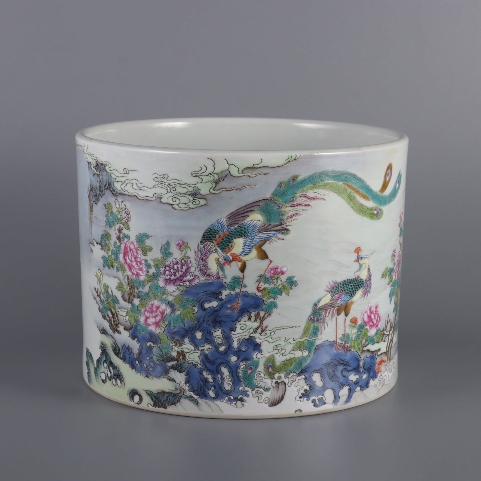 An Exquisite Famille-Rose Flower and Bird Pattern with poem Famille-Rose: An Exquisite Famille-Rose Flower and Bird Pattern with poem Famille-Rose Qing Dynasty, China Qianlong Six-character Mark