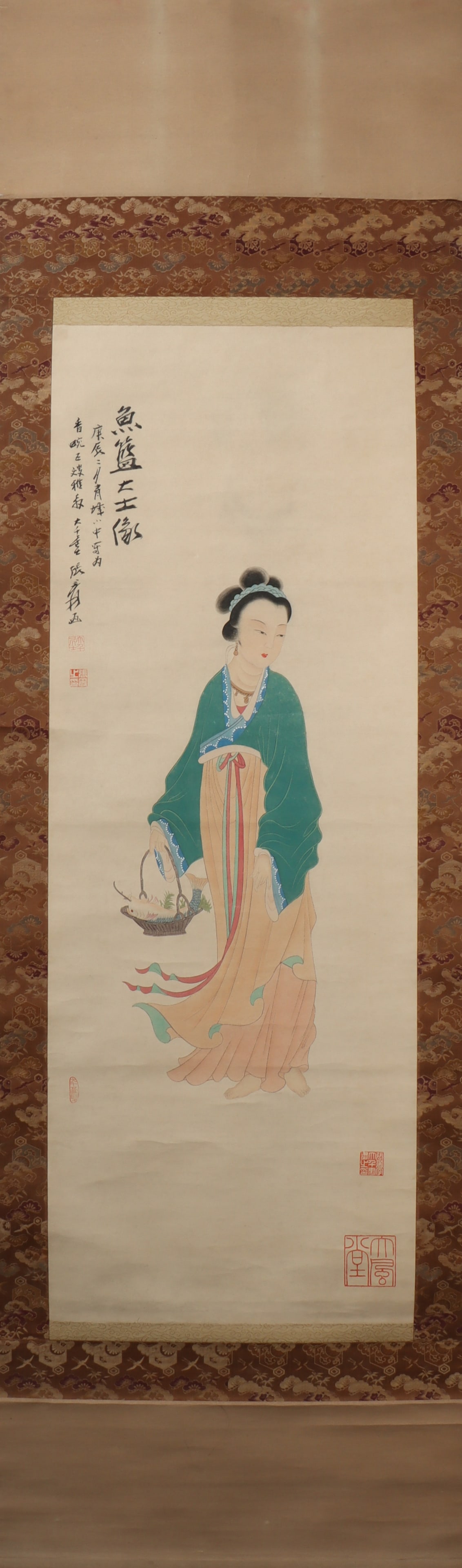 A Chinese Vertical Scroll Ink Painting of Woman on Paper (1 of 6)