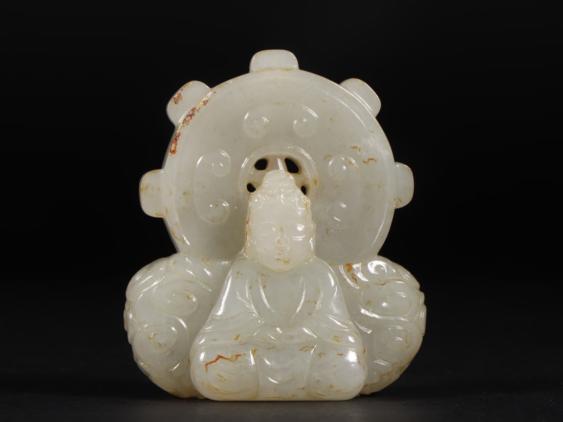 An Exquisite White Jade Buddha Statue Ornament (1 of 9)