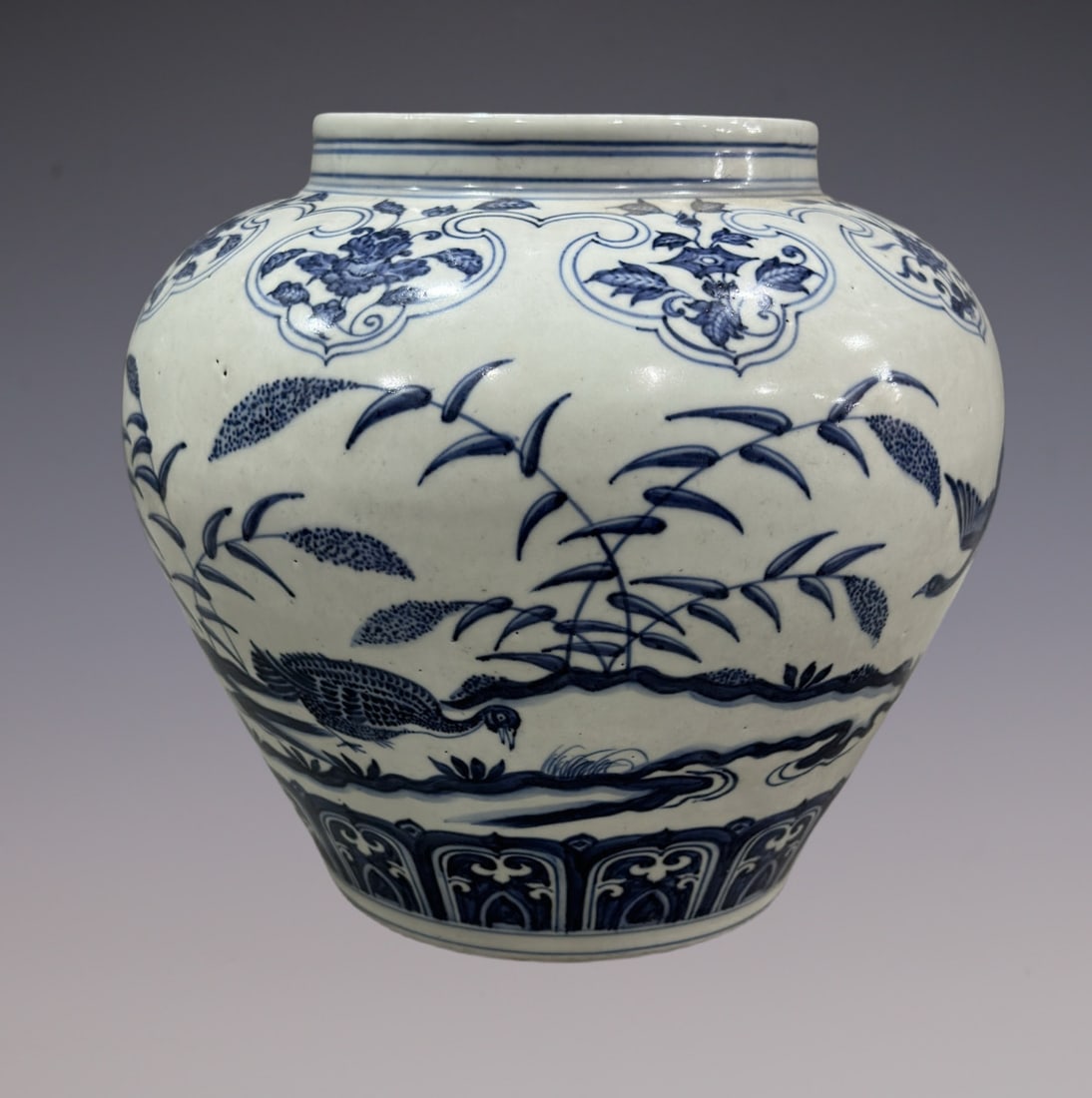 An Exquisite Blue and White Flower and Bird Pattern Jar (1 of 9)