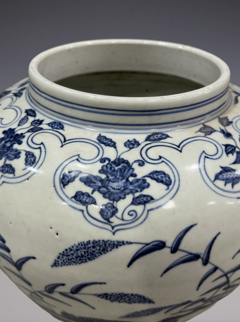 An Exquisite Blue and White Flower and Bird Pattern Jar - 7