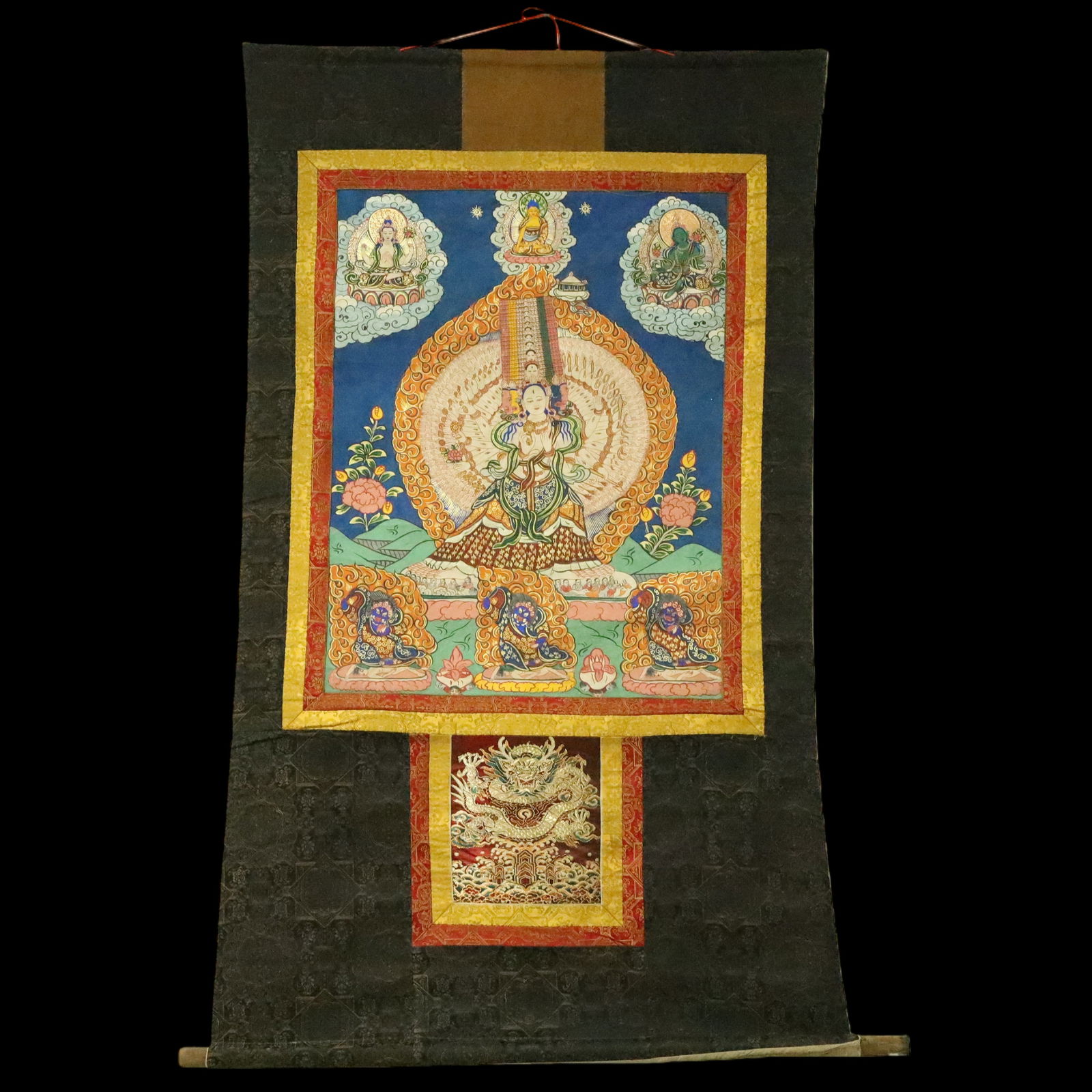 An Exquisite Brocade Painted Color Gdugs Kar Tangka (1 of 10)